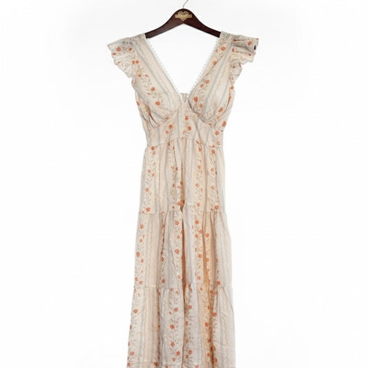 Orange Petal Dress (V-neckline)