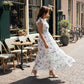 Delft Blue Bloom Dress (V-neckline)