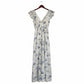 Delft Blue Bloom Dress (V-neckline)