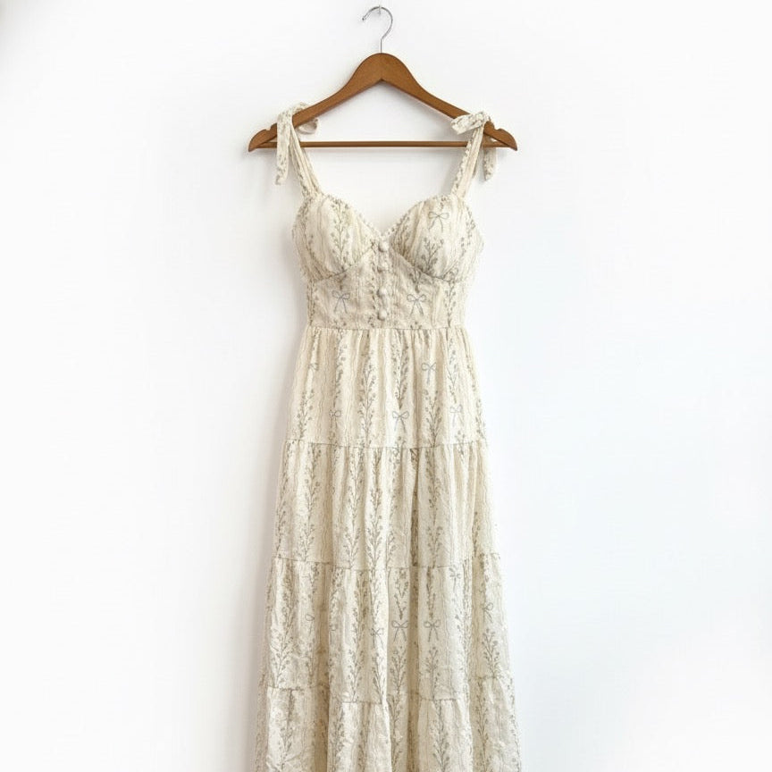 Ivory Meadow Dress (Sweetheart neckline)