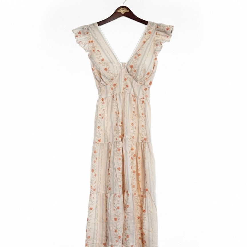 Orange Petal Dress (V-neckline)